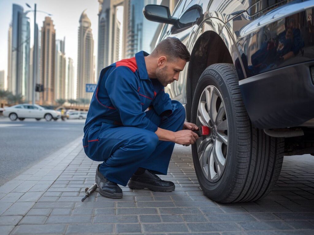 mobile tyre repair near me Abu Dhabi